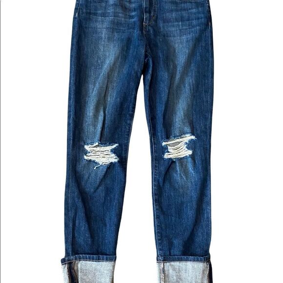 Joe's Jeans | Regina RIN High-Rise Charlie Crop Distressed Cuffed Jeans | 25 - Picture 3 of 8